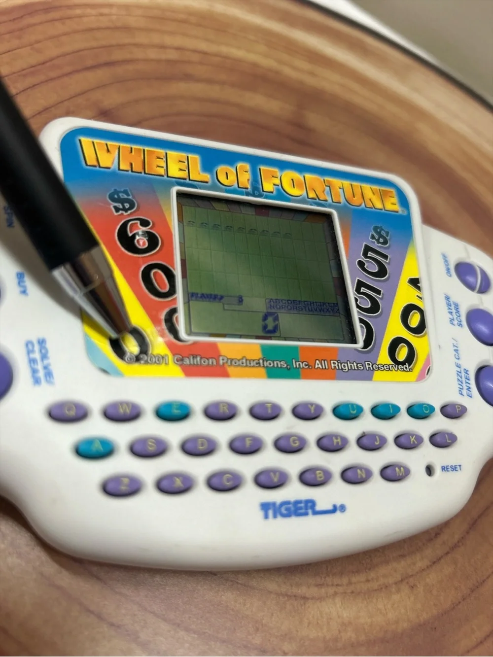 Vintage 2001 Tiger Wheel of Fortune Handheld Electronic Game Cartridge Tested